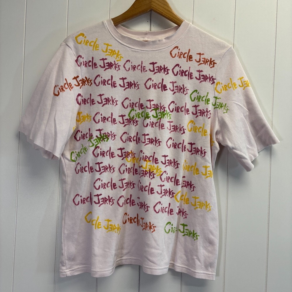 Circle Jerks Women Indie Graffiti Graphic Tee Size L Grunge Hardcore Punk Skater